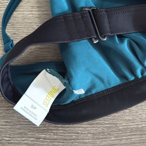 Seatonic swim bikini top Teal with Black Band small - Picture 4 of 4